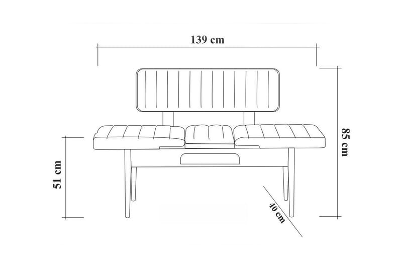 Idehult Matgrupp 5 delar 75 cm - Trä/natur/Antracit - Möbler - Matplats - Matgrupp & matbord med stolar