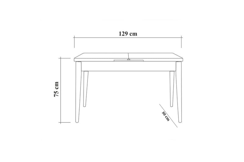 Idehult Matgrupp 5 delar 75 cm - Vit/Antracit - Möbler - Matplats - Matgrupp & matbord med stolar