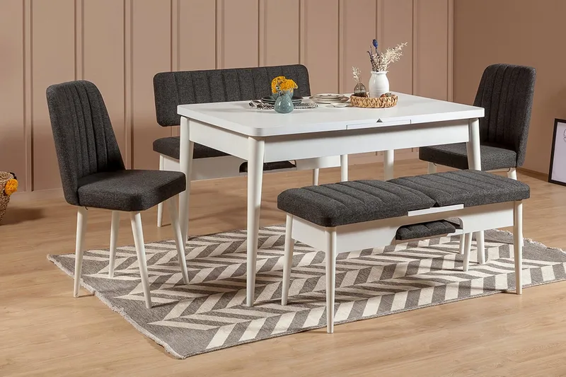 Idehult Matgrupp 5 delar 75 cm, Vit/Antracit