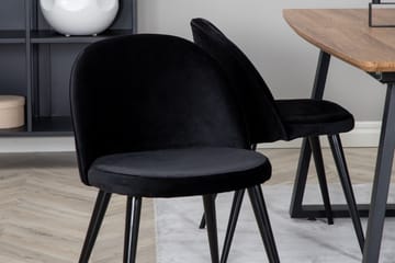 Inca Matgrupp 160 cm Rektangulär med 4 Velvet stolar - Möbler - Matplats - Matgrupp & matbord med stolar
