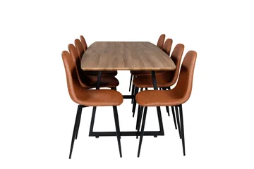 Inca Matgrupp 160 cm Rektangulär med 8 Polar stolar - Möbler - Matplats - Matgrupp & matbord med stolar