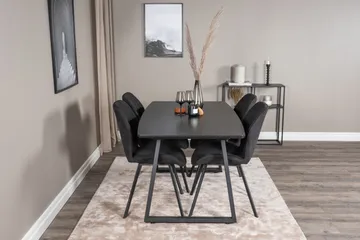 Inca Matgrupp Förlängningsbar 160 cm Rektangulär med 4 Gemma stolar - Möbler - Matplats - Matgrupp & matbord med stolar