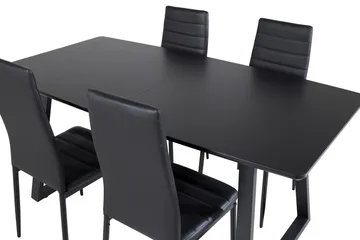 Inca Matgrupp Förlängningsbar 160 cm Rektangulär med 4 Slim stolar - Möbler - Matplats - Matgrupp & matbord med stolar
