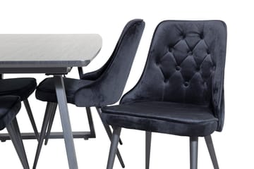 Inca Matgrupp Förlängningsbar 160 cm Rektangulär med 4 Velvet Deluxe stolar - Möbler - Matplats - Matgrupp & matbord med stolar