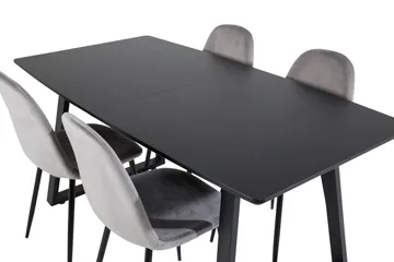 Inca Matgrupp Förlängningsbar 160 cm Rektangulär med 4 Polar stolar - Möbler - Matplats - Matgrupp & matbord med stolar
