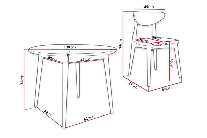Ingram Matgrupp Rosa - Möbler - Matplats - Matgrupp & matbord med stolar
