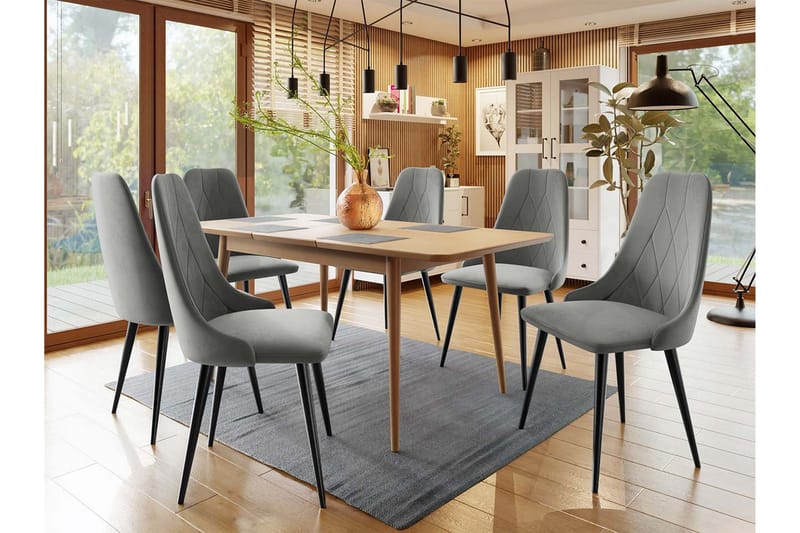 Ingram Matgrupp Rund Grå - Möbler - Matplats - Matgrupp & matbord med stolar