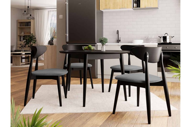 Ingram Matgrupp Rund Svart - Möbler - Matplats - Matgrupp & matbord med stolar