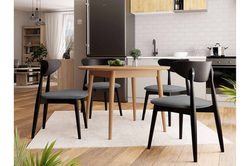 Ingram Matgrupp Rund Svart - Möbler - Matplats - Matgrupp & matbord med stolar