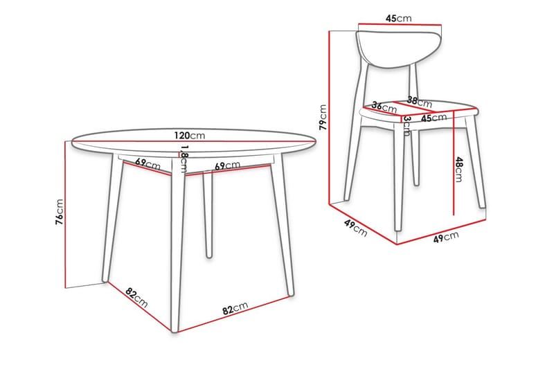 Ingram Matgrupp Rund Svart - Möbler - Matplats - Matgrupp & matbord med stolar