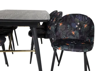 Irunea Förlängningsbar Matgrupp 180 cm inkl 6 Sedavi Stolar - Svart/Blå - Möbler - Matplats - Matgrupp & matbord med stolar