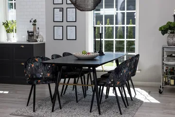 Irunea Förlängningsbar Matgrupp 180 cm inkl 6 Sedavi Stolar - Svart/Blå - Möbler - Matplats - Matgrupp & matbord med stolar