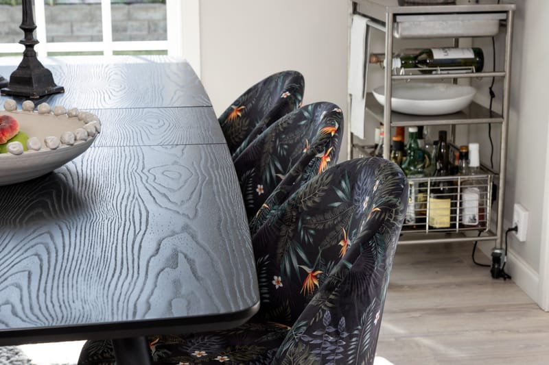 Irunea Förlängningsbar Matgrupp 180 cm inkl 6 Sedavi Stolar - Svart/Blå - Möbler - Matplats - Matgrupp & matbord med stolar