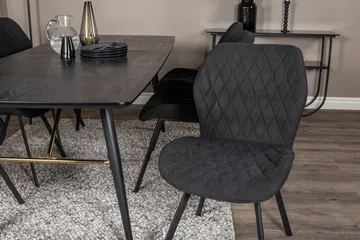 Irunea Förlängningsbar Matgrupp 180 cm inkl 6 Sumoas Stolar - Svart - Möbler - Matplats - Matgrupp & matbord med stolar