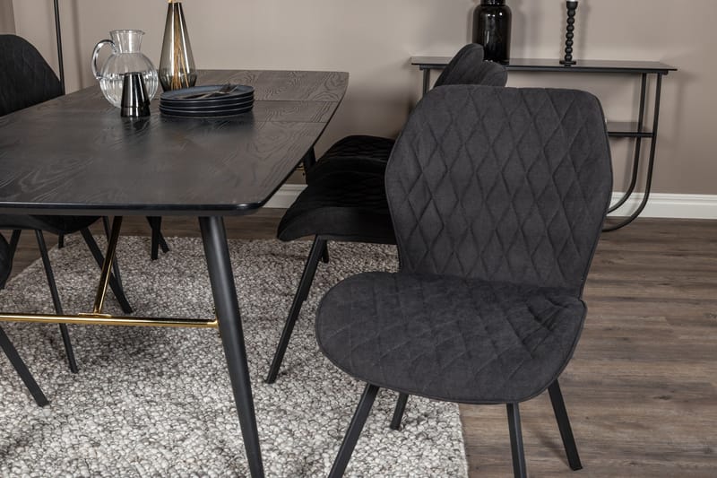 Irunea Förlängningsbar Matgrupp 180 cm inkl 6 Sumoas Stolar - Svart - Möbler - Matplats - Matgrupp & matbord med stolar