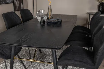 Irunea Förlängningsbar Matgrupp 180 cm inkl 6 Sumoas Stolar - Svart - Möbler - Matplats - Matgrupp & matbord med stolar