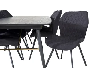 Irunea Förlängningsbar Matgrupp 180 cm inkl 6 Sumoas Stolar - Svart - Möbler - Matplats - Matgrupp & matbord med stolar