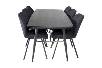 Irunea Förlängningsbar Matgrupp 180 cm inkl 6 Sumoas Stolar - Svart - Möbler - Matplats - Matgrupp & matbord med stolar
