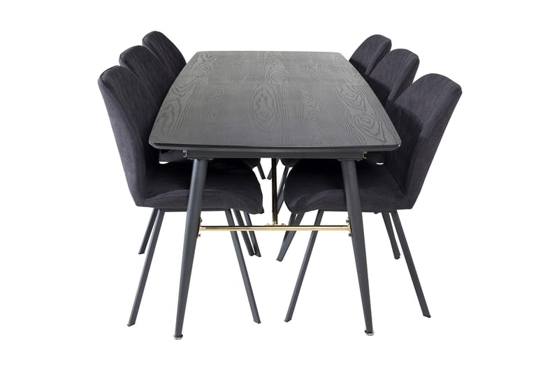 Irunea Förlängningsbar Matgrupp 180 cm inkl 6 Sumoas Stolar - Svart - Möbler - Matplats - Matgrupp & matbord med stolar
