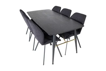 Irunea Förlängningsbar Matgrupp 180 cm inkl 6 Sumoas Stolar - Svart - Möbler - Matplats - Matgrupp & matbord med stolar