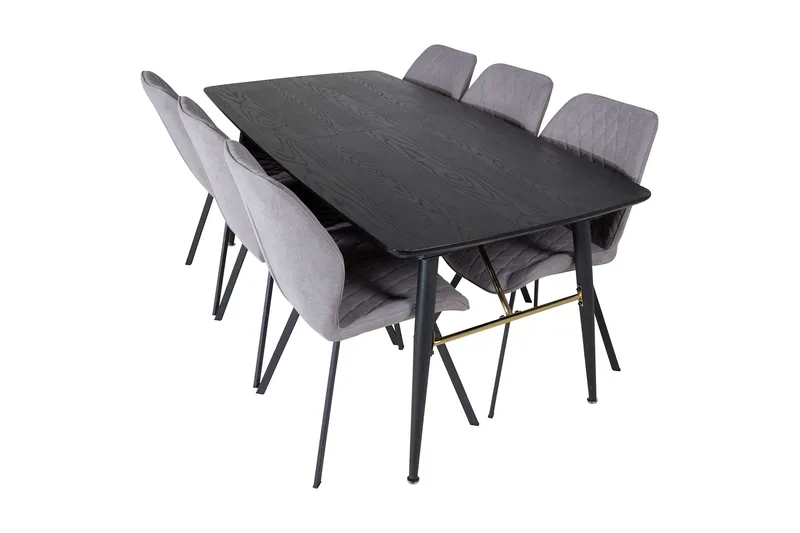 Irunea Förlängningsbar Matgrupp 180 cm inkl 6 Sumoas Stolar - Svart/Grå - Möbler - Matplats - Matgrupp & matbord med stolar