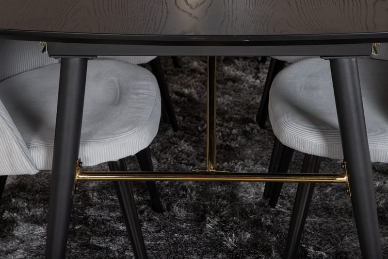 Irunea Förlängningsbar Matgrupp 180 cm inkl 6 Valeri Stolar - Svart/Grå/Manchester - Möbler - Matplats - Matgrupp & matbord med stolar