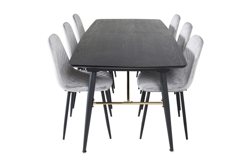 Irunea Förlängningsbar Matgrupp 180 cm inkl 6 Ypas Stolar - Grå/Svart - Möbler - Matplats - Matgrupp & matbord med stolar