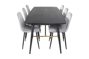 Irunea Förlängningsbar Matgrupp 180 cm inkl 6 Ypas Stolar - Grå/Svart - Möbler - Matplats - Matgrupp & matbord med stolar