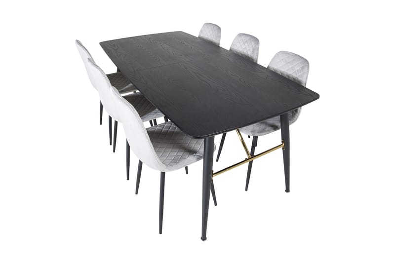 Irunea Förlängningsbar Matgrupp 180 cm inkl 6 Ypas Stolar - Grå/Svart - Möbler - Matplats - Matgrupp & matbord med stolar
