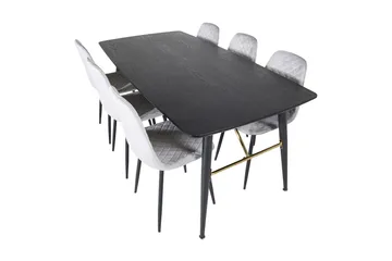 Irunea Förlängningsbar Matgrupp 180 cm inkl 6 Ypas Stolar - Grå/Svart - Möbler - Matplats - Matgrupp & matbord med stolar