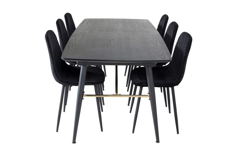 Irunea Förlängningsbar Matgrupp 180 cm inkl 6 Ypas Stolar - Svart - Möbler - Matplats - Matgrupp & matbord med stolar