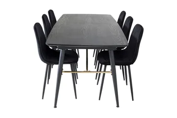 Irunea Förlängningsbar Matgrupp 180 cm inkl 6 Ypas Stolar - Svart - Möbler - Matplats - Matgrupp & matbord med stolar