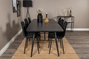 Irunea Förlängningsbar Matgrupp 180 cm inkl 6 Ypas Stolar - Svart - Möbler - Matplats - Matgrupp & matbord med stolar