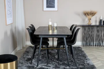 Irunea Förlängningsbar Matgrupp 180 cm inkl 6 Ypas Stolar - Svart - Möbler - Matplats - Matgrupp & matbord med stolar