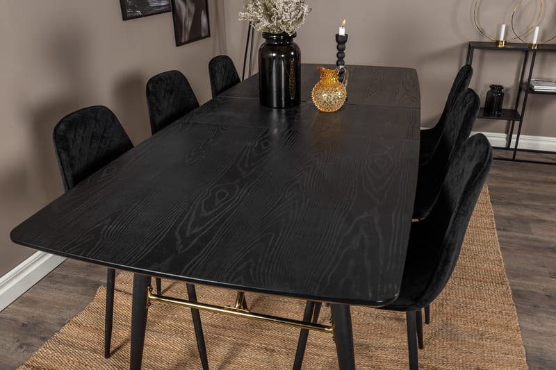 Irunea Förlängningsbar Matgrupp 180 cm inkl 6 Ypas Stolar - Svart - Möbler - Matplats - Matgrupp & matbord med stolar