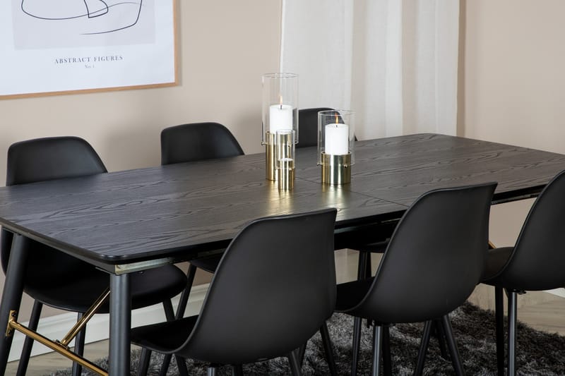 Irunea Förlängningsbar Matgrupp 180 cm inkl 6 Ypas Stolar - Svart - Möbler - Matplats - Matgrupp & matbord med stolar