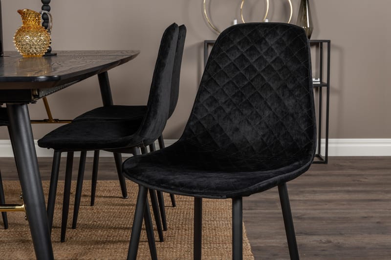 Irunea Förlängningsbar Matgrupp 180 cm inkl 6 Ypas Stolar - Svart - Möbler - Matplats - Matgrupp & matbord med stolar