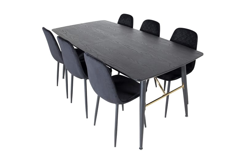 Irunea Förlängningsbar Matgrupp 180 cm inkl 6 Ypas Stolar - Svart - Möbler - Matplats - Matgrupp & matbord med stolar