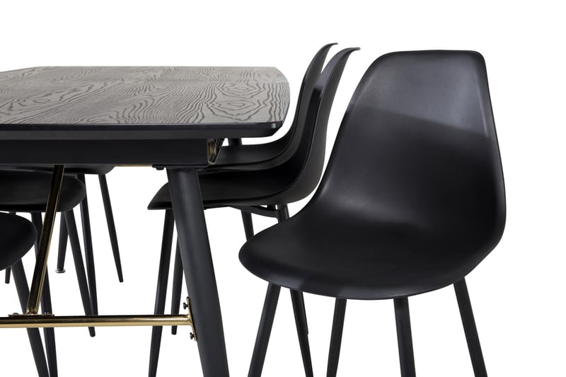Irunea Förlängningsbar Matgrupp 180 cm inkl 6 Ypas Stolar - Svart - Möbler - Matplats - Matgrupp & matbord med stolar