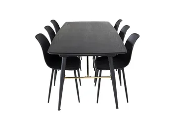 Irunea Förlängningsbar Matgrupp 180 cm inkl 6 Ypas Stolar - Svart - Möbler - Matplats - Matgrupp & matbord med stolar