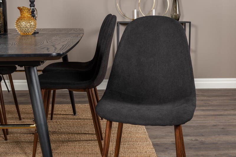 Irunea Förlängningsbar Matgrupp 180 cm inkl 6 Ypas Stolar - Svart/Brun - Möbler - Matplats - Matgrupp & matbord med stolar