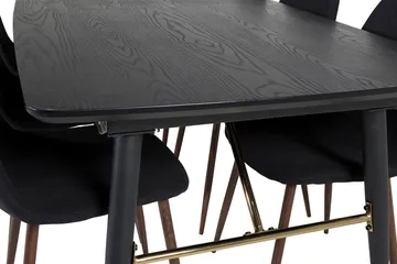 Irunea Förlängningsbar Matgrupp 180 cm inkl 6 Ypas Stolar - Svart/Brun - Möbler - Matplats - Matgrupp & matbord med stolar