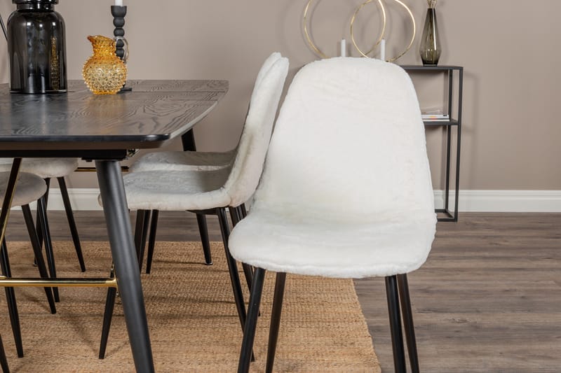 Irunea Förlängningsbar Matgrupp 180 cm inkl 6 Ypas Stolar - Svart/Vit - Möbler - Matplats - Matgrupp & matbord med stolar