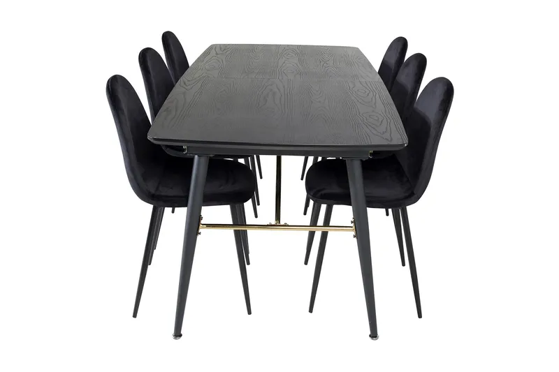 Irunea Förlängningsbar Matgrupp 180 cm inkl 6 Pontus Stolar - Svart - Möbler - Matplats - Matgrupp & matbord med stolar