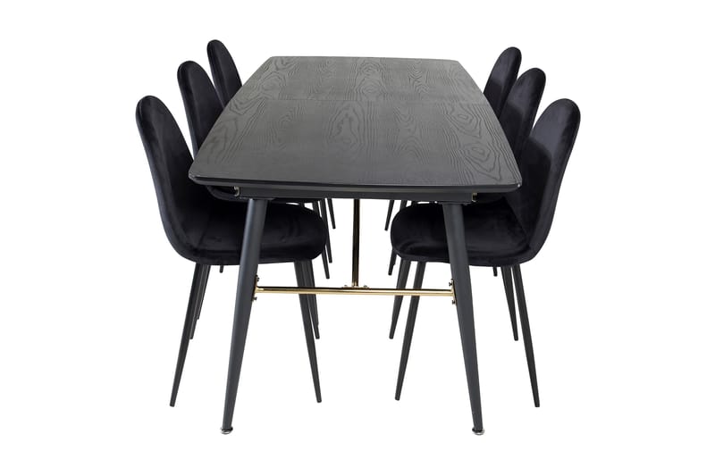 Irunea Förlängningsbar Matgrupp 180 cm inkl 6 Pontus Stolar - Svart - Möbler - Matplats - Matgrupp & matbord med stolar