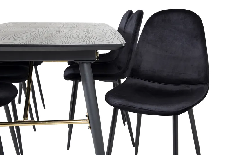 Irunea Förlängningsbar Matgrupp 180 cm inkl 6 Pontus Stolar - Svart - Möbler - Matplats - Matgrupp & matbord med stolar