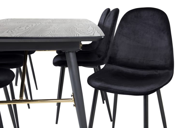Irunea Förlängningsbar Matgrupp 180 cm inkl 6 Pontus Stolar - Svart - Möbler - Matplats - Matgrupp & matbord med stolar