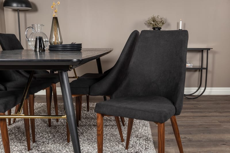 Irunea Förlängningsbar Matgrupp 180cm inkl 6 Campomar Stolar - Svart/Brun - Möbler - Matplats - Matgrupp & matbord med stolar