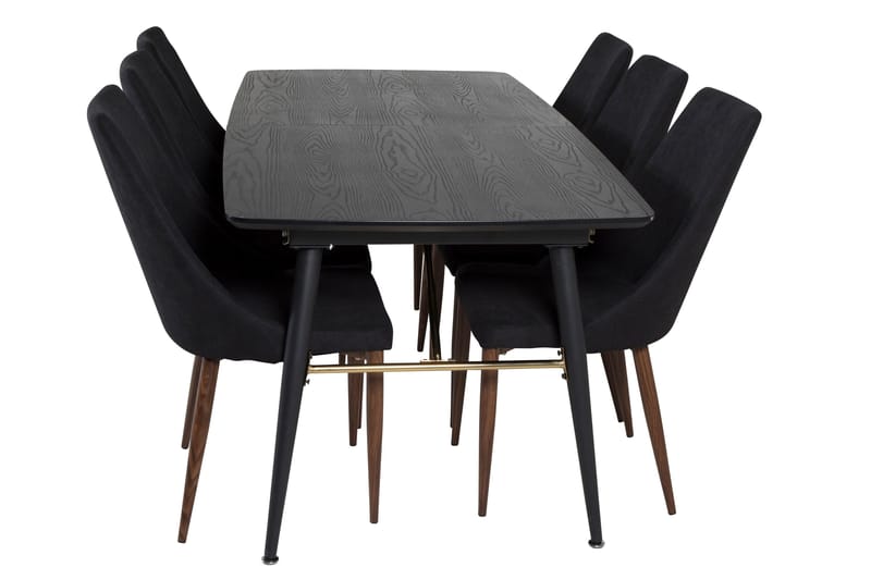 Irunea Förlängningsbar Matgrupp 180cm inkl 6 Campomar Stolar - Svart/Brun - Möbler - Matplats - Matgrupp & matbord med stolar