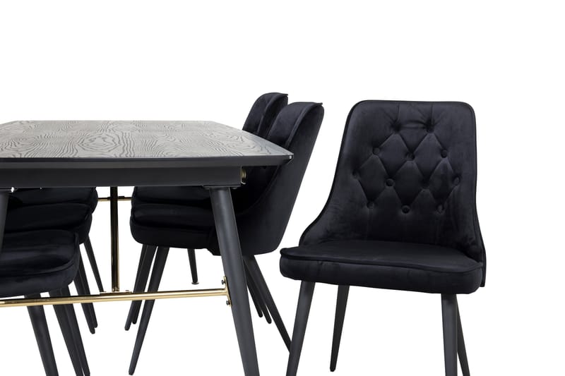 Irunea Förlängningsbar Matgrupp 180cm inkl 6 Valera Lyx Stol - Svart - Möbler - Matplats - Matgrupp & matbord med stolar